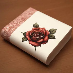 Valentine's Day gift box with ribbon and rose