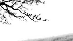 Silhouette of caribou in winter forest landscape