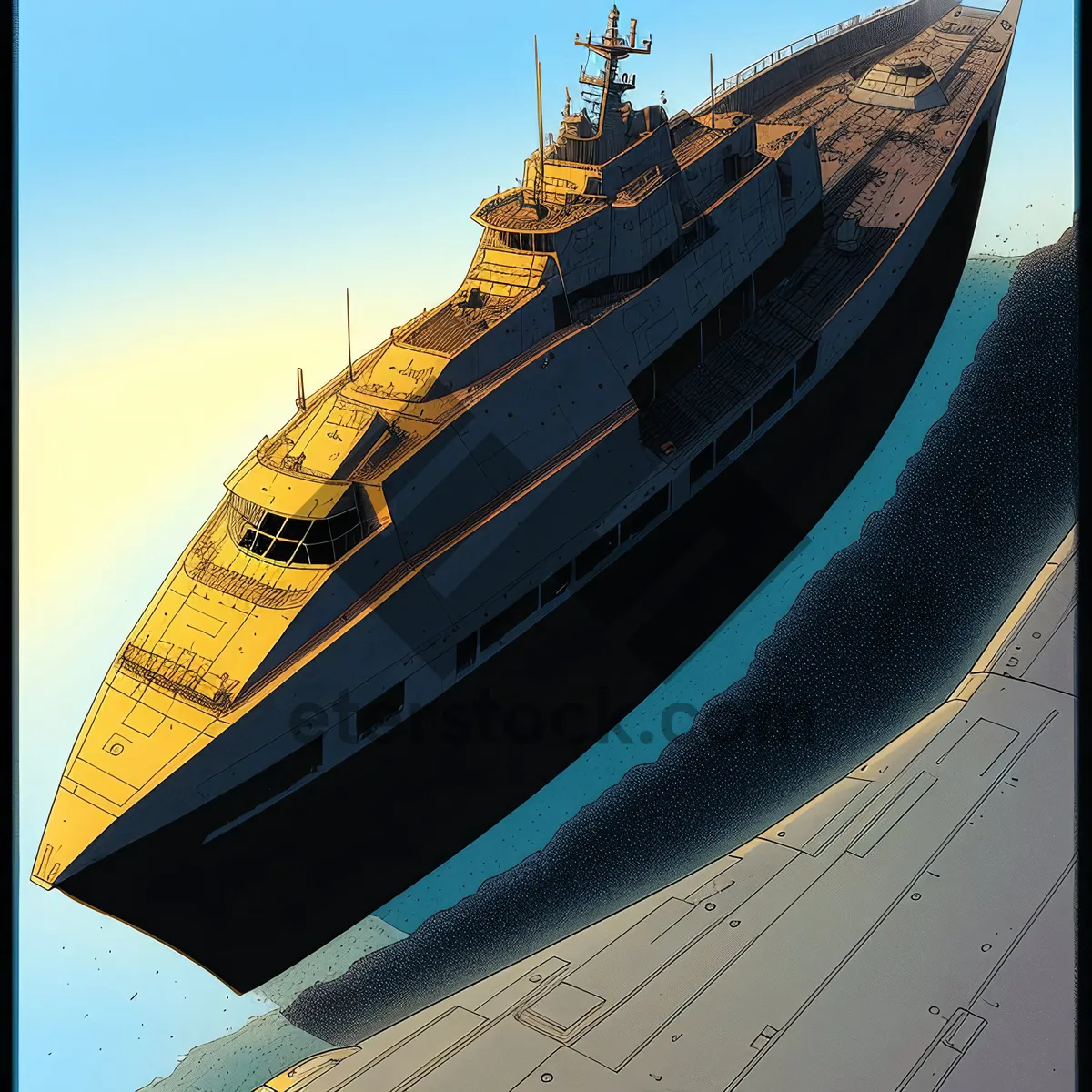 Picture of Luxury Yacht Sailing in the Harbor