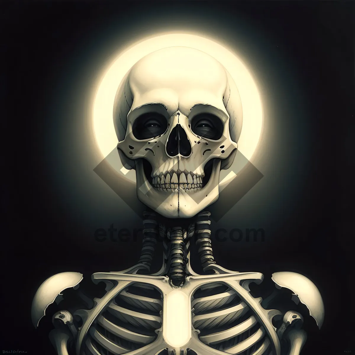 Picture of Spooky Skeleton Bust Sculpture Pose