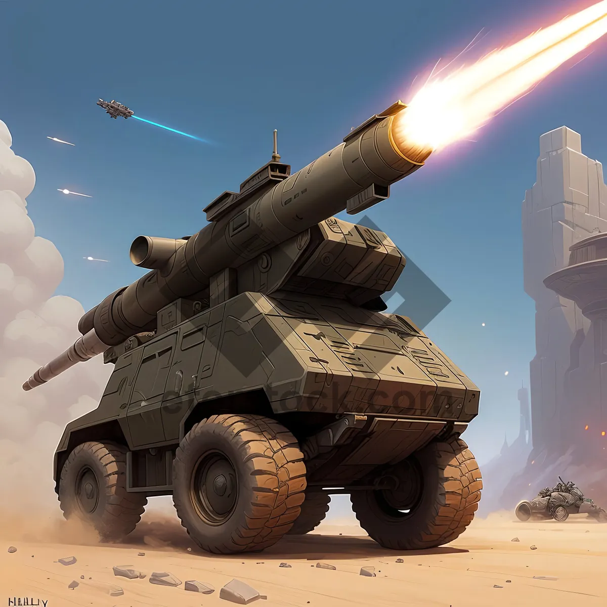 Picture of Skybound Military Rocket: High-Angle Gun Armament