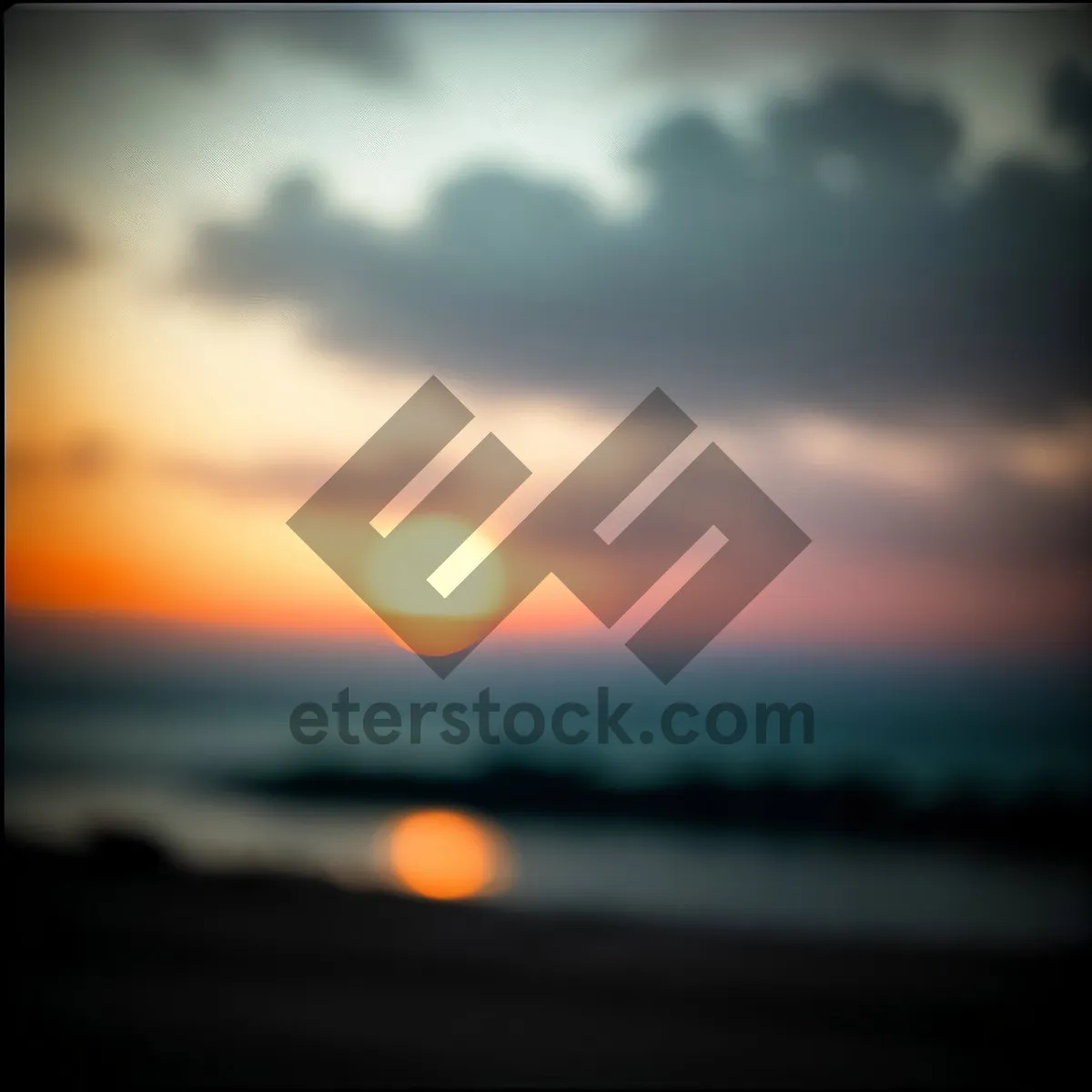 Picture of Serene Sunset over Ocean Horizon