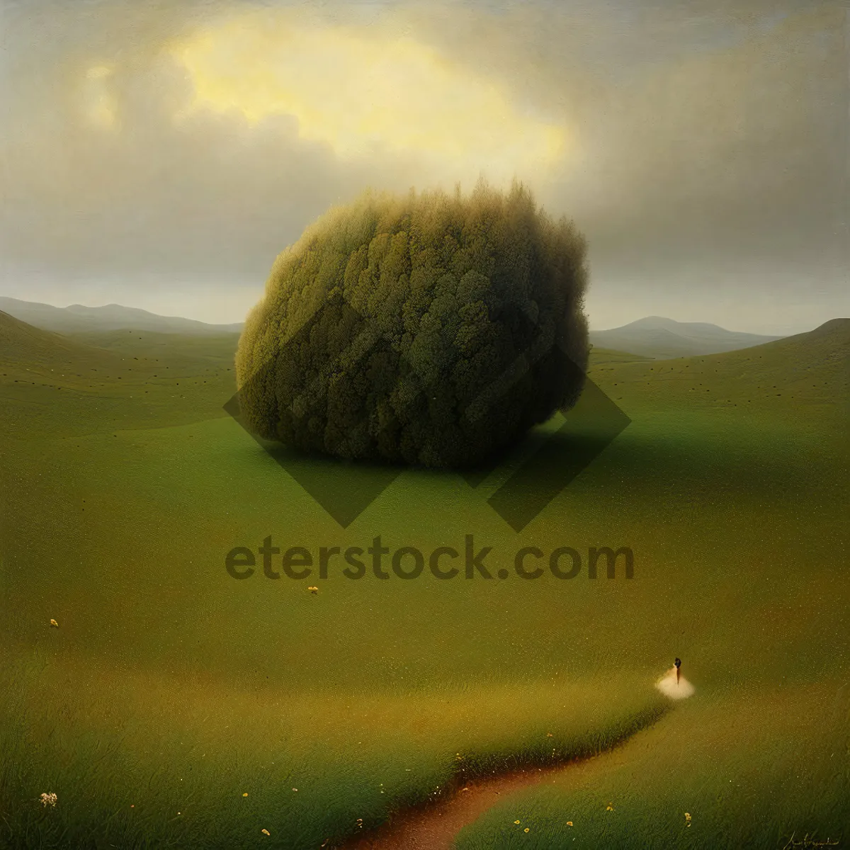 Picture of Golden Harvest in Rural Farm Landscape