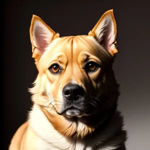 Adorable Brown Shepherd Dog in Studio Portrait