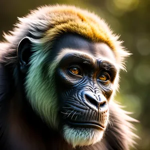 Wild Primate Faces in Natural Jungle Habitat.