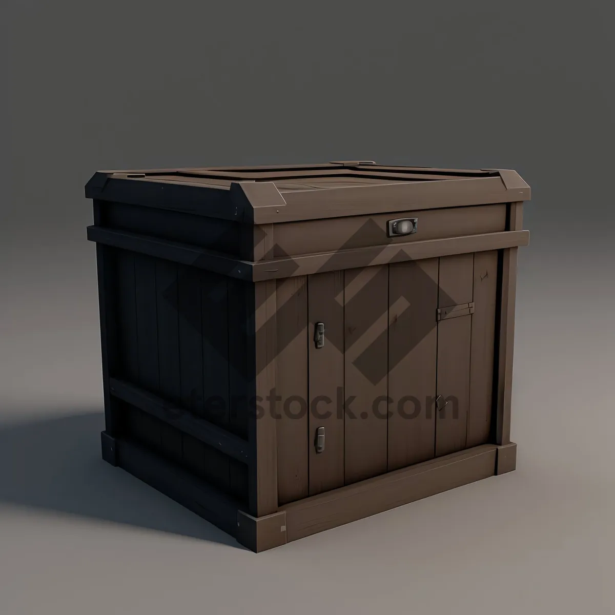 Picture of 3D Storage Crate Box Container - Brown Cube Render