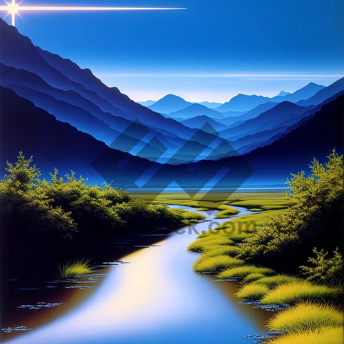 Picture of Serenity at Sunset: Reflections on a Mountain Lake