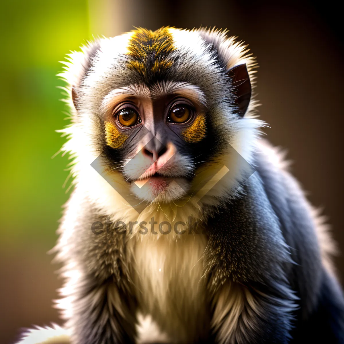 Picture of Cute baby monkey portrait in the wild