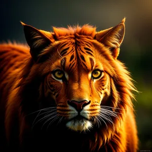 Powerful Tiger Staring with Intense Eyes