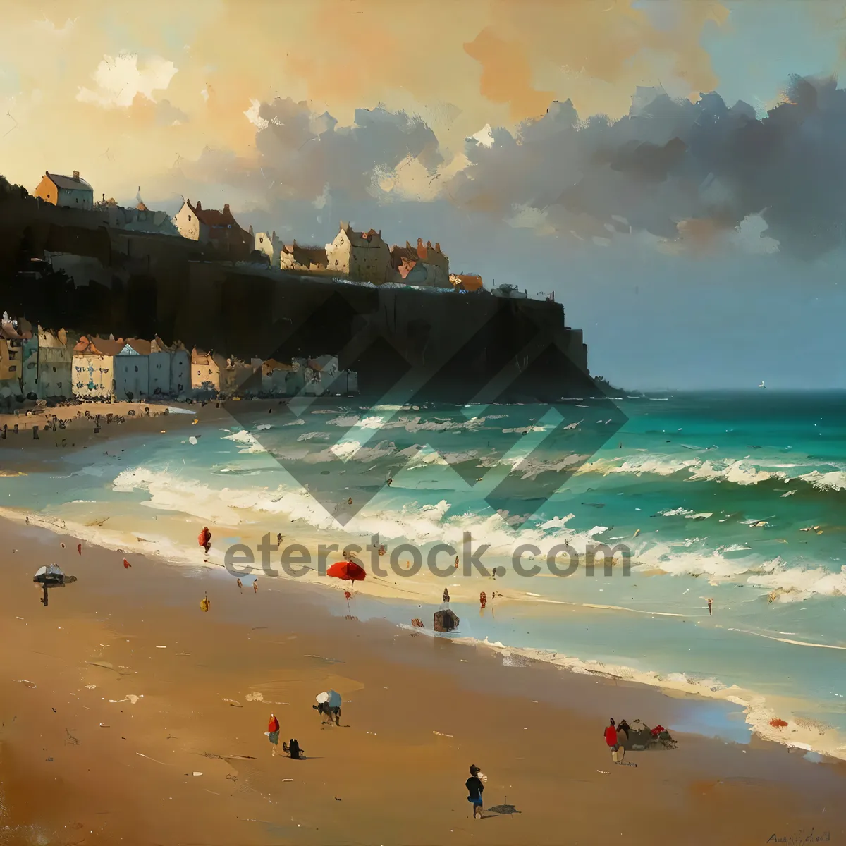 Picture of Idyllic Tropical Shoreline With Shipwreck