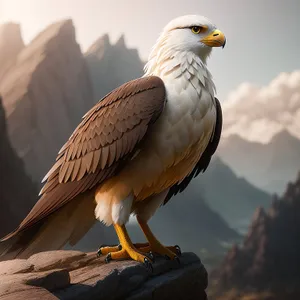 Majestic Falcon Spreading Its Powerful Wings