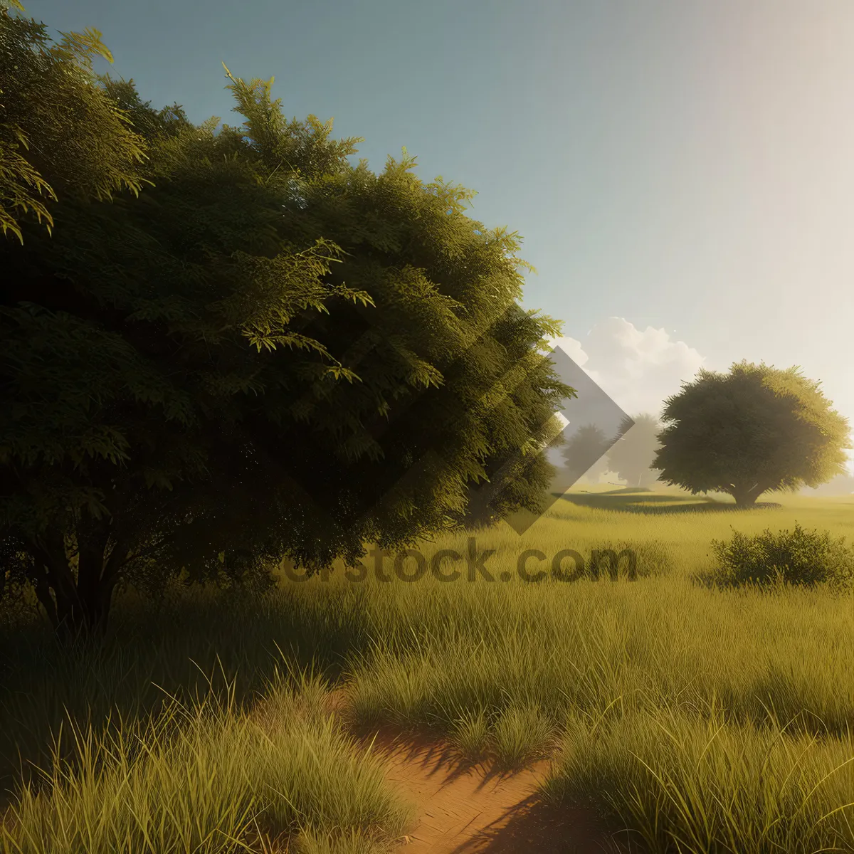 Picture of Idyllic rural landscape with vast wheat field under sunny sky