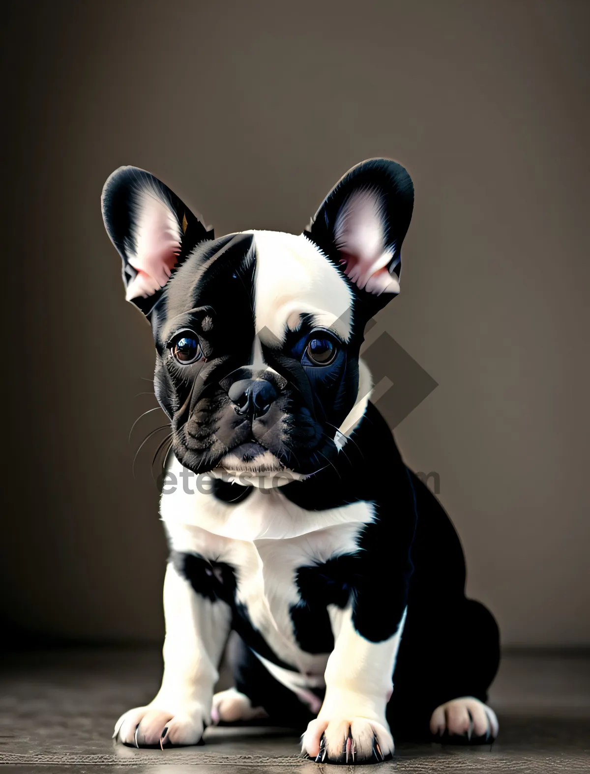 Picture of Adorable Bulldog Puppy with Wrinkled Muzzle