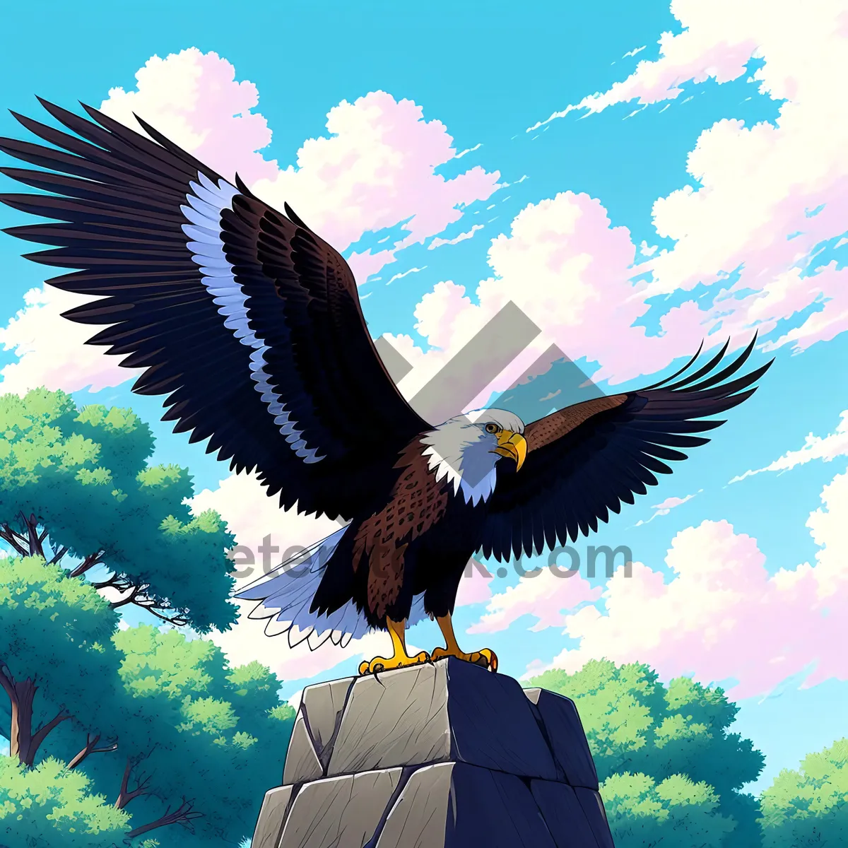 Picture of Breathtaking Wings: Majestic Bald Eagle Soaring in the Sky