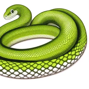 Poisonous Green Mamba Reptile Coiled