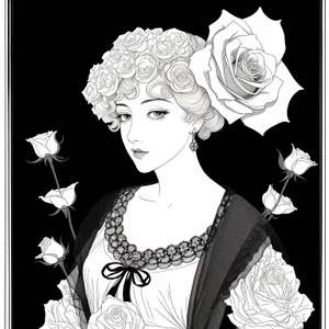 Elegant Bride: A Stylish Portrait of a Newlywed Lady with Black Hair