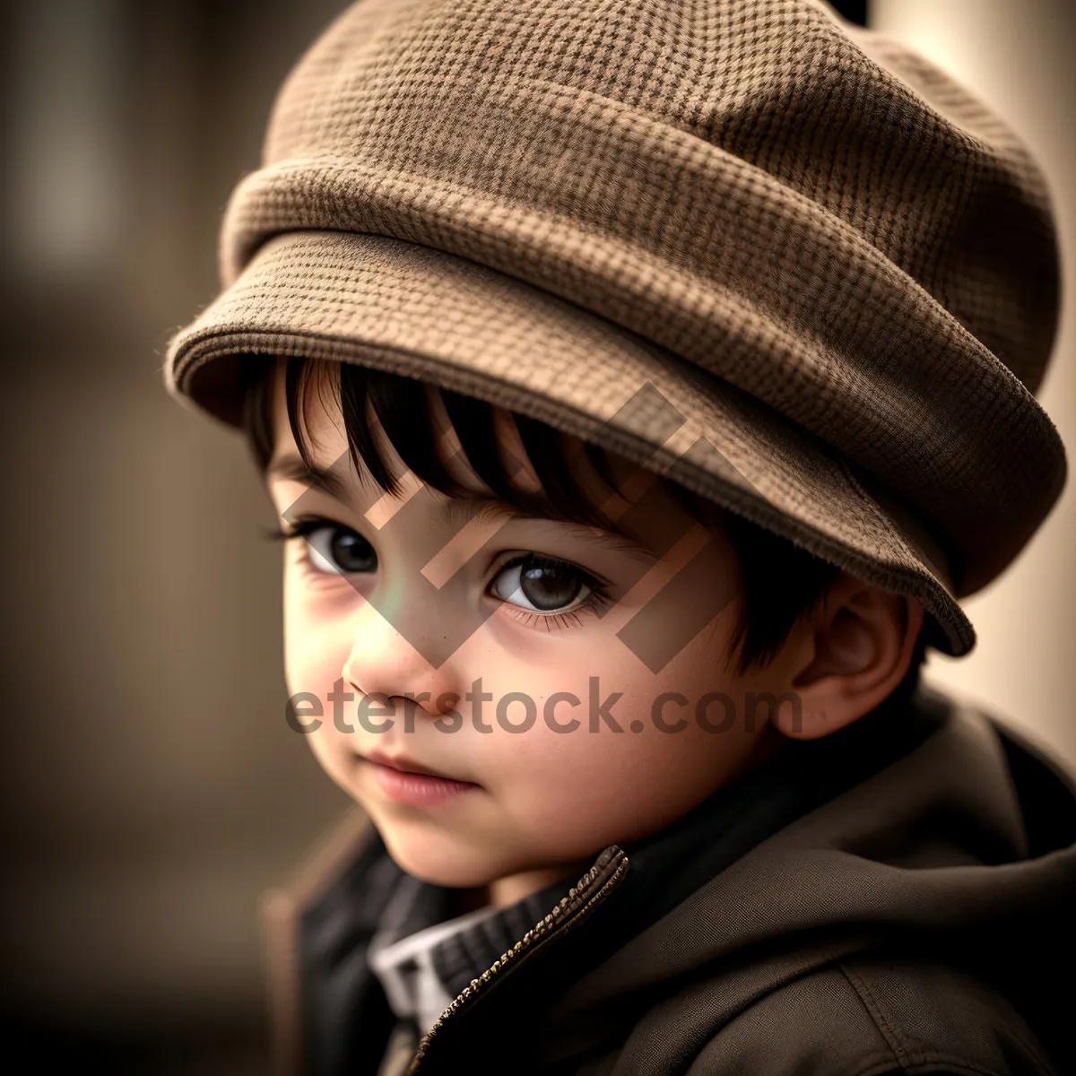 Picture of Happy Smiling Child with Cute Bonnet