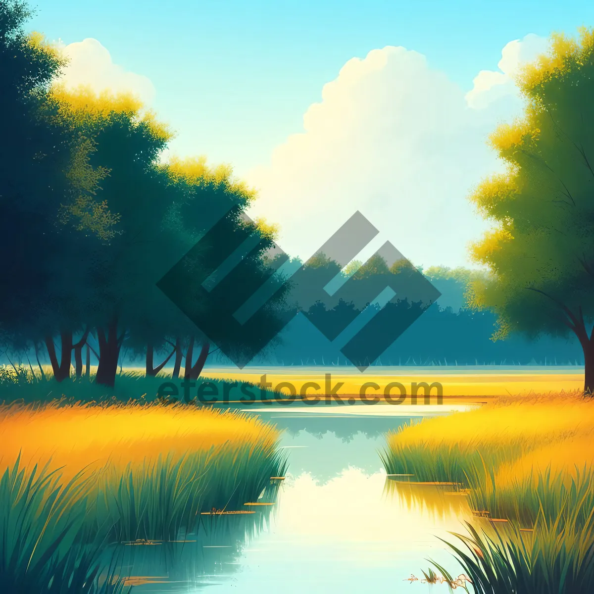 Picture of Golden Horizon Reflecting in Serene Waters
