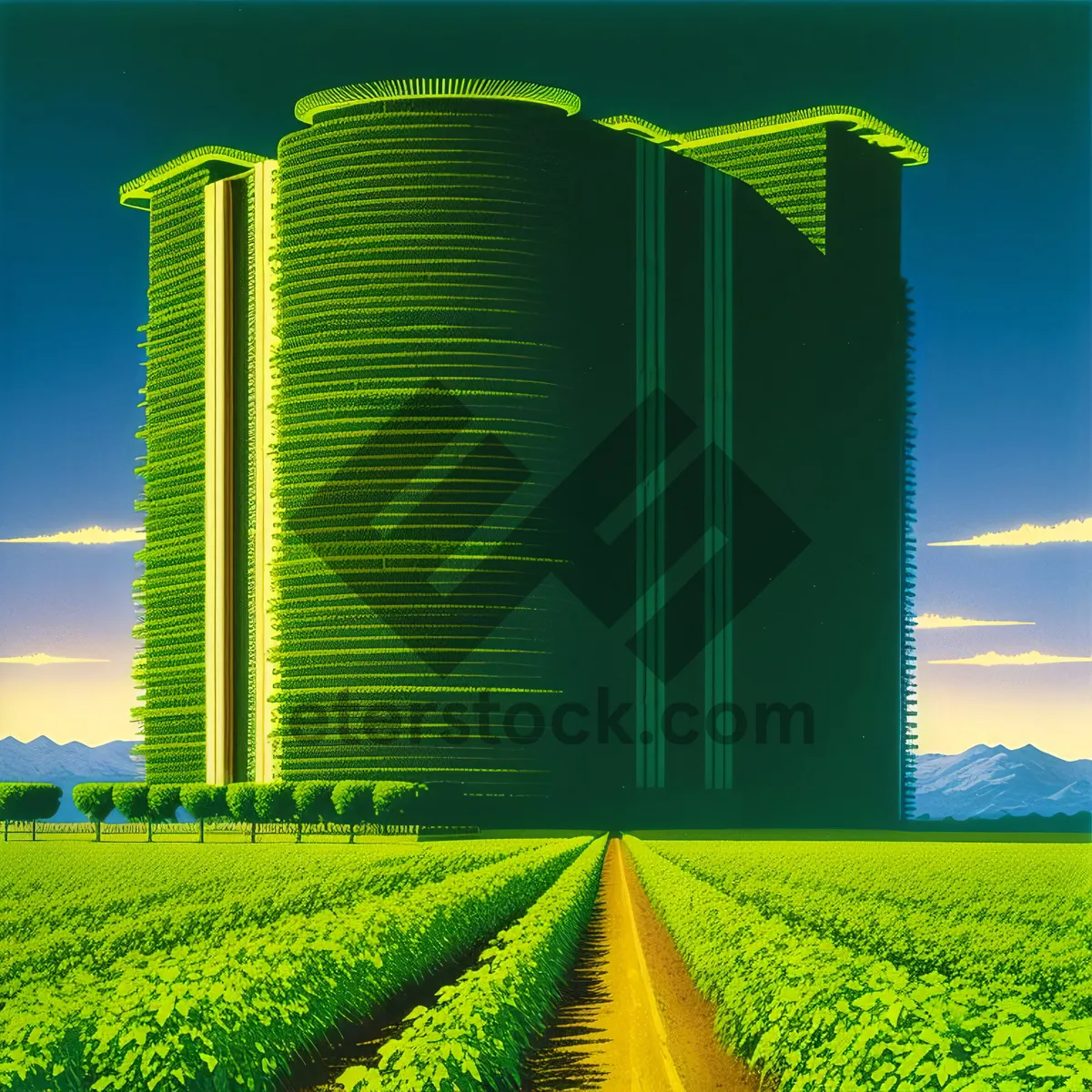 Picture of Vibrant Rural Hillside Overlooking Wheat Field