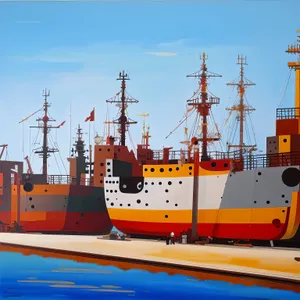 Seafaring Transportation: Tugboat and Ship at Port