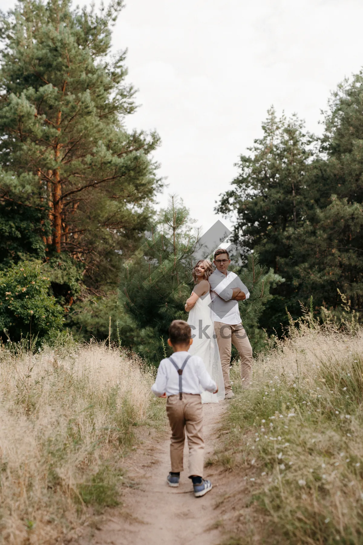 Picture of Happy man and boy in park