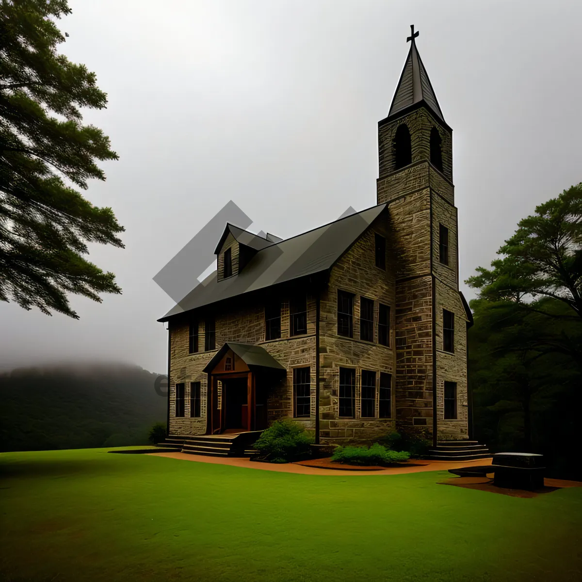 Picture of Historic University Cathedral Tower: A Glimpse of Faith's Ancient History.