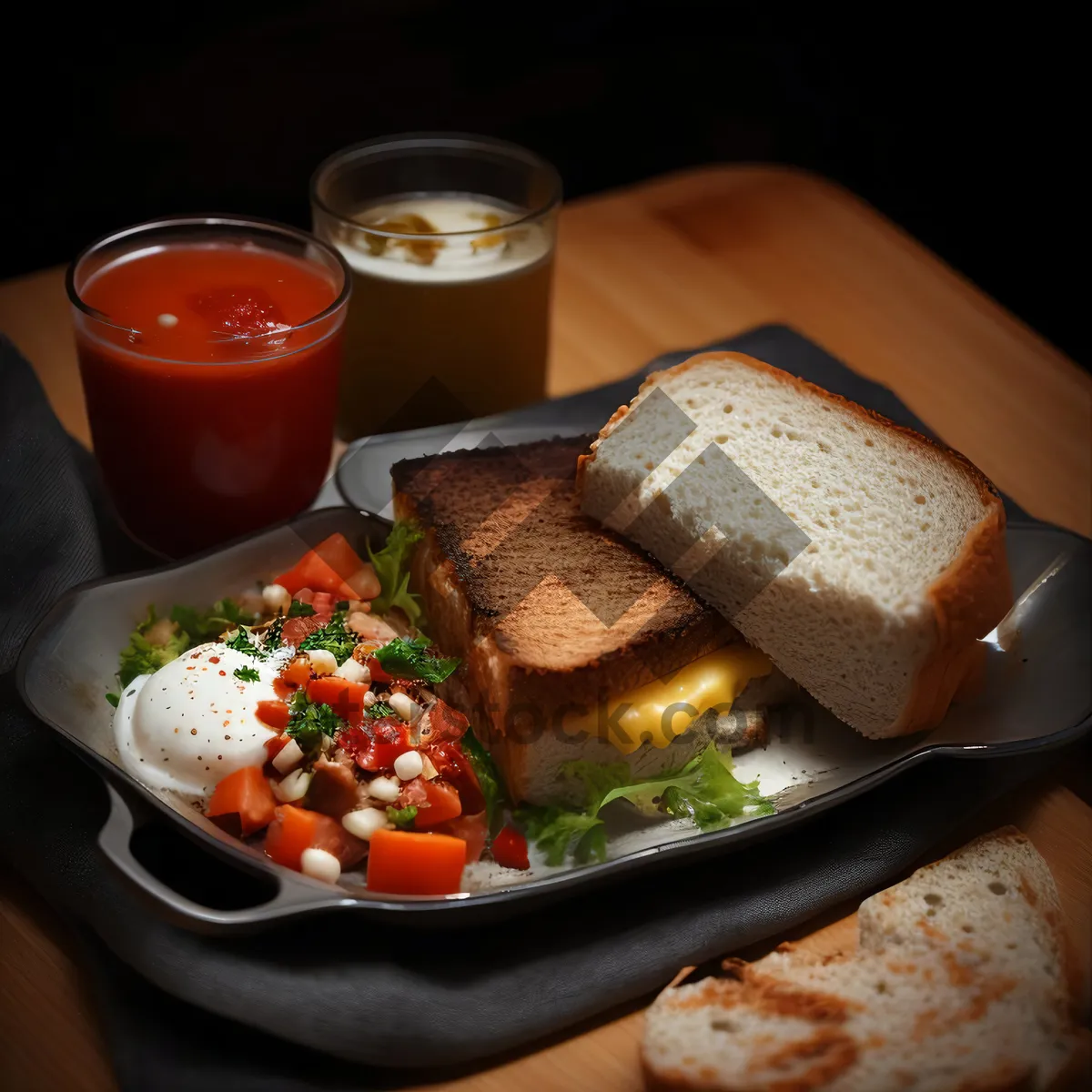 Picture of Delicious gourmet meat and vegetable salad plate