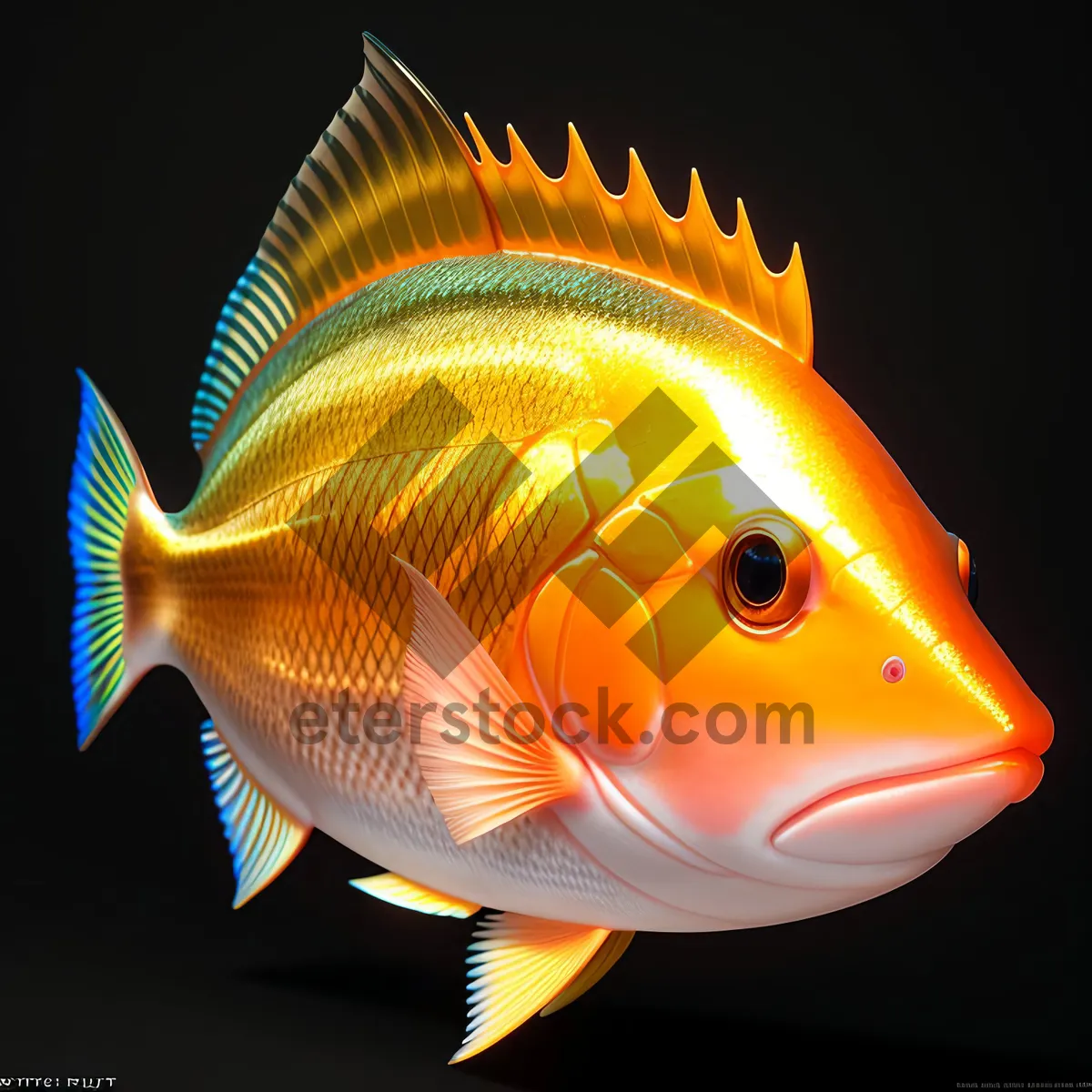 Picture of Colorful Goldfish Swimming in an Underwater Aquarium