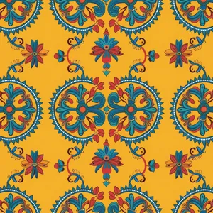 Vintage floral wallpaper with ornate baroque design.