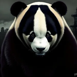 Endangered Giant Panda with Black Fur in Wildlife