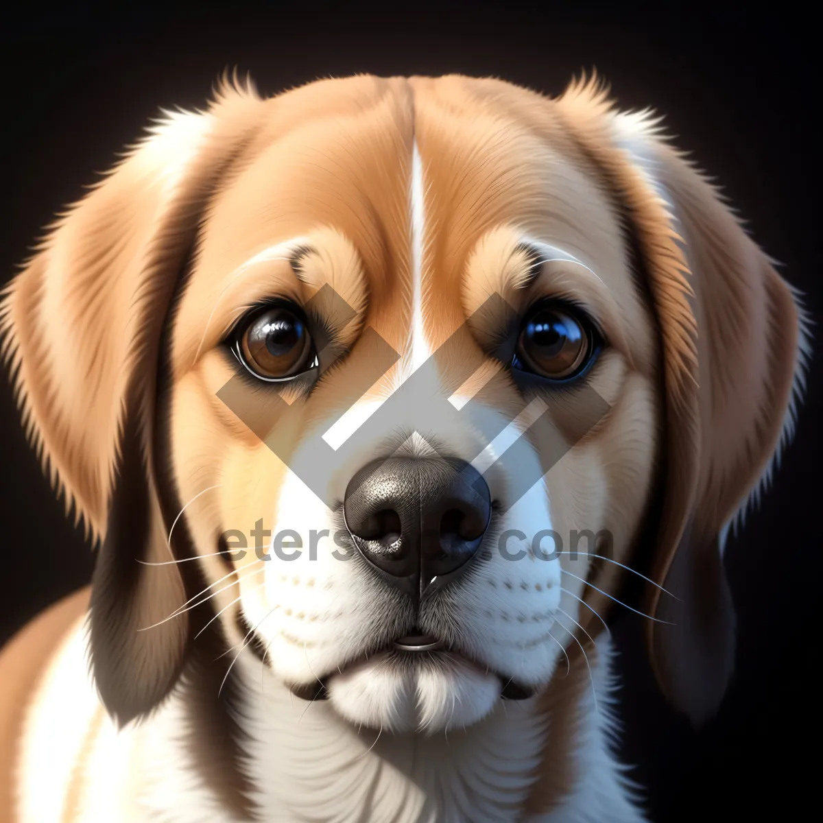 Picture of Adorable Golden Retriever Puppy Portrait - Cute Domestic Canine Companion