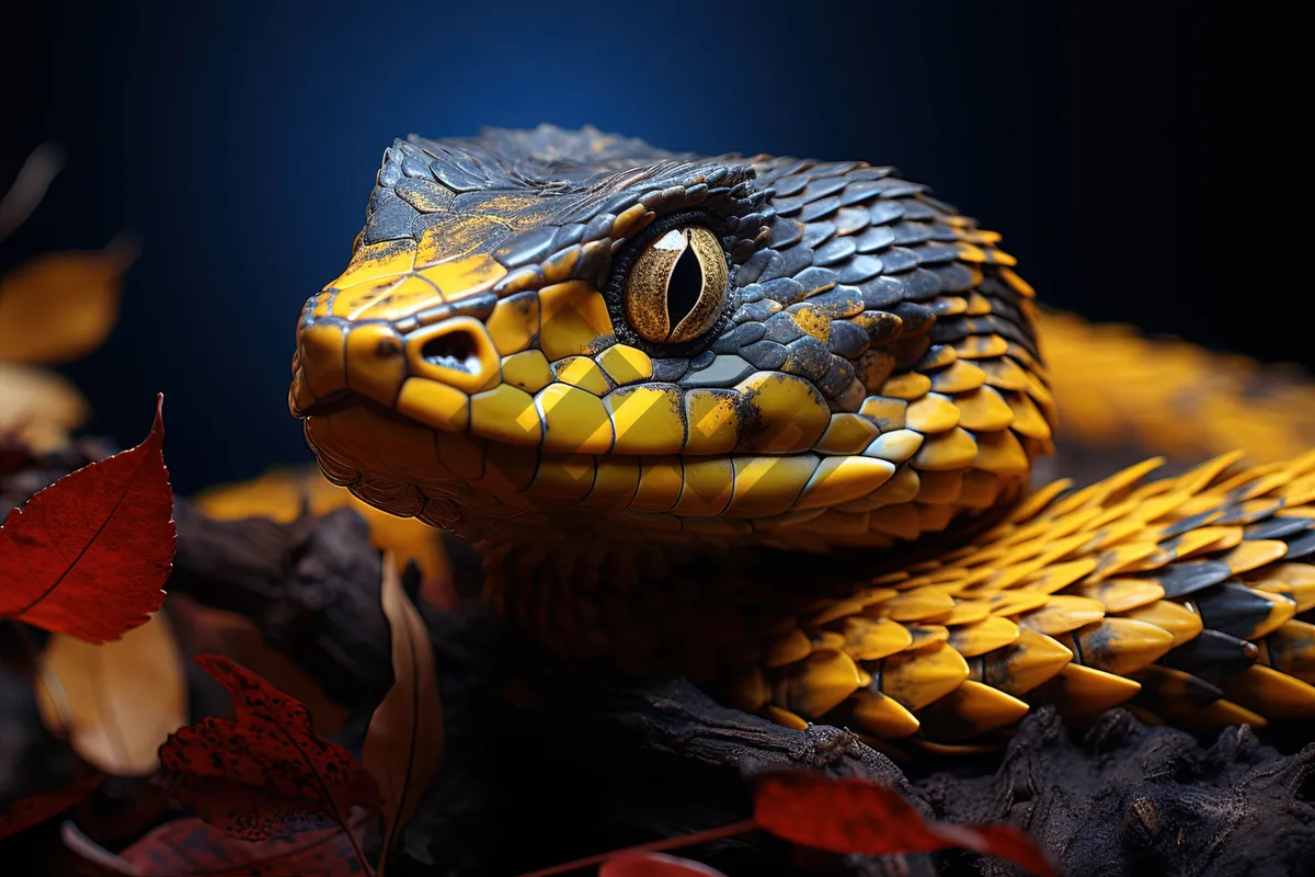 Picture of Venomous Garter Snake with Intense Stare