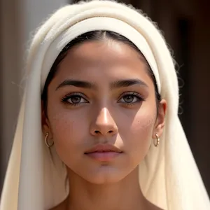 Beautiful Spa Day Towel Portrait with Attractive Eyes