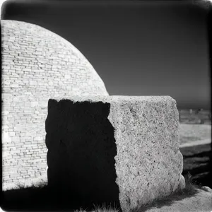 Timeless Memorial in Majestic Cemetery Sky