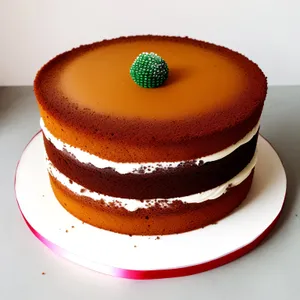 Delicious chocolate cake with creamy frosting and coffee