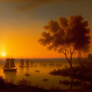 Serenity over the Horizon: Coastal Sunset Reflections