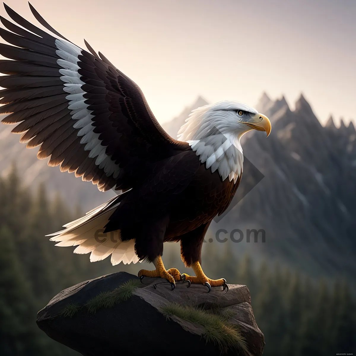 Picture of Majestic Bald Eagle in Flight