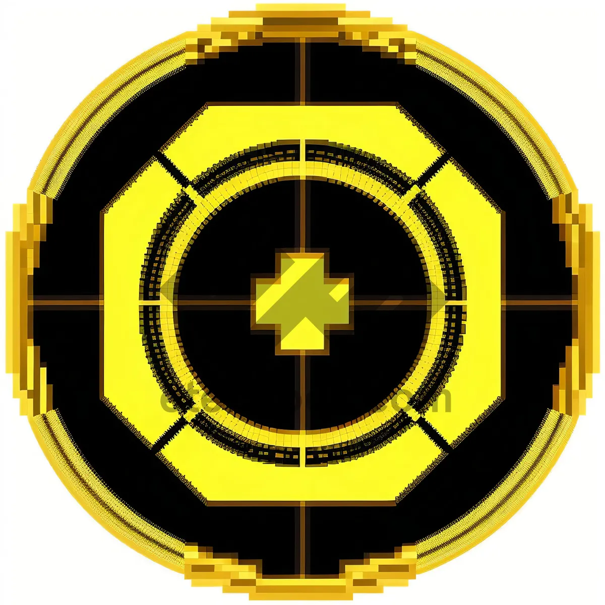 Picture of Golden Time Circle Icon - Business Symbol