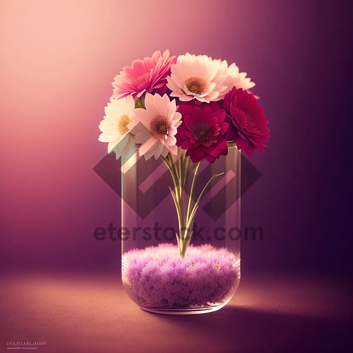 Picture of Pink Spring Floral Bouquet in Vase