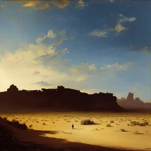 Serene Sunset Over Sandy Beach