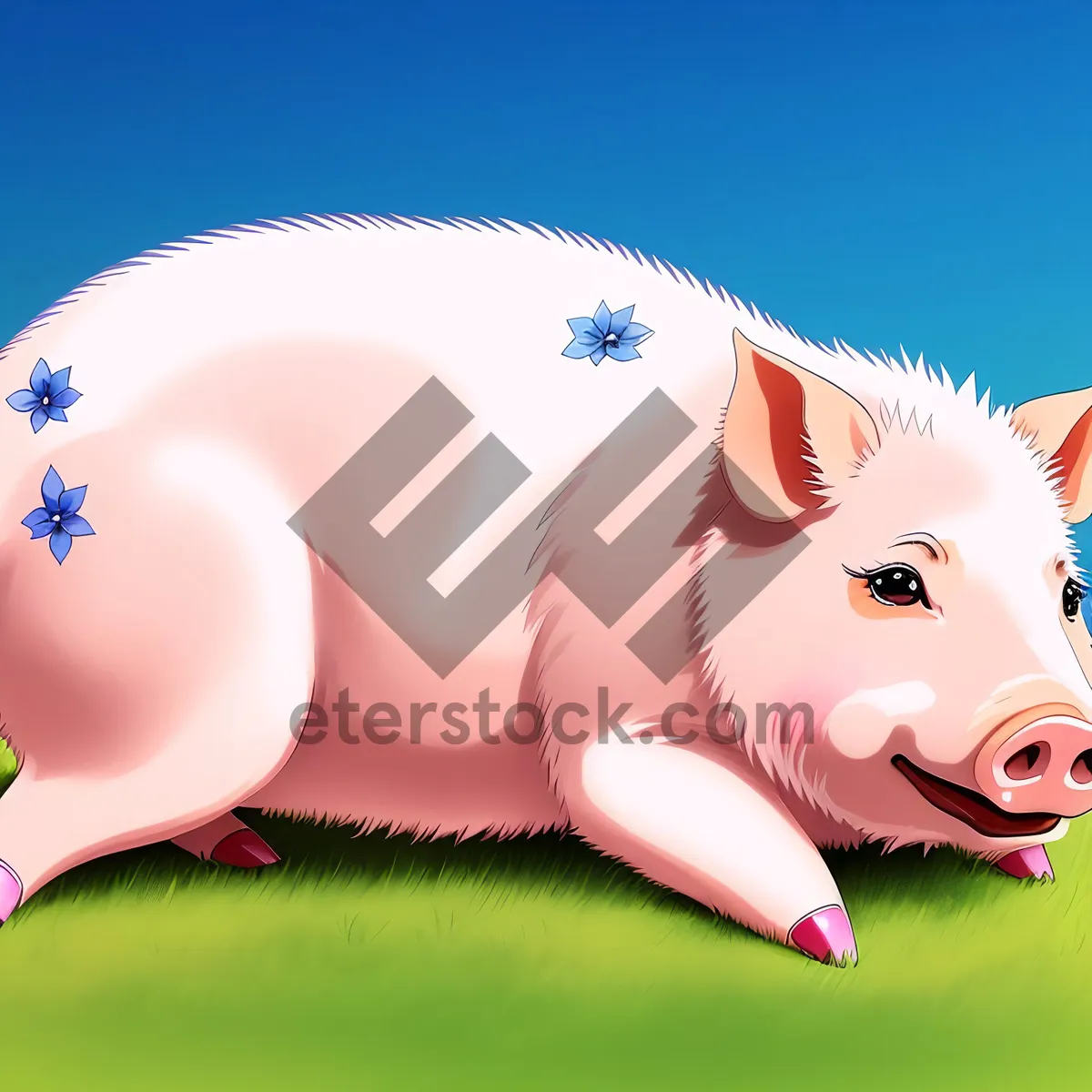 Picture of Pink Piggy Bank with Coins: Wealthy Savings and Investment