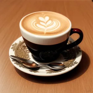 Steamy Morning Delight: Rich Cappuccino & Espresso in Cup