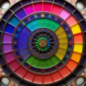 Colorful Digital Roulette Wheel Mosaic Art Design
