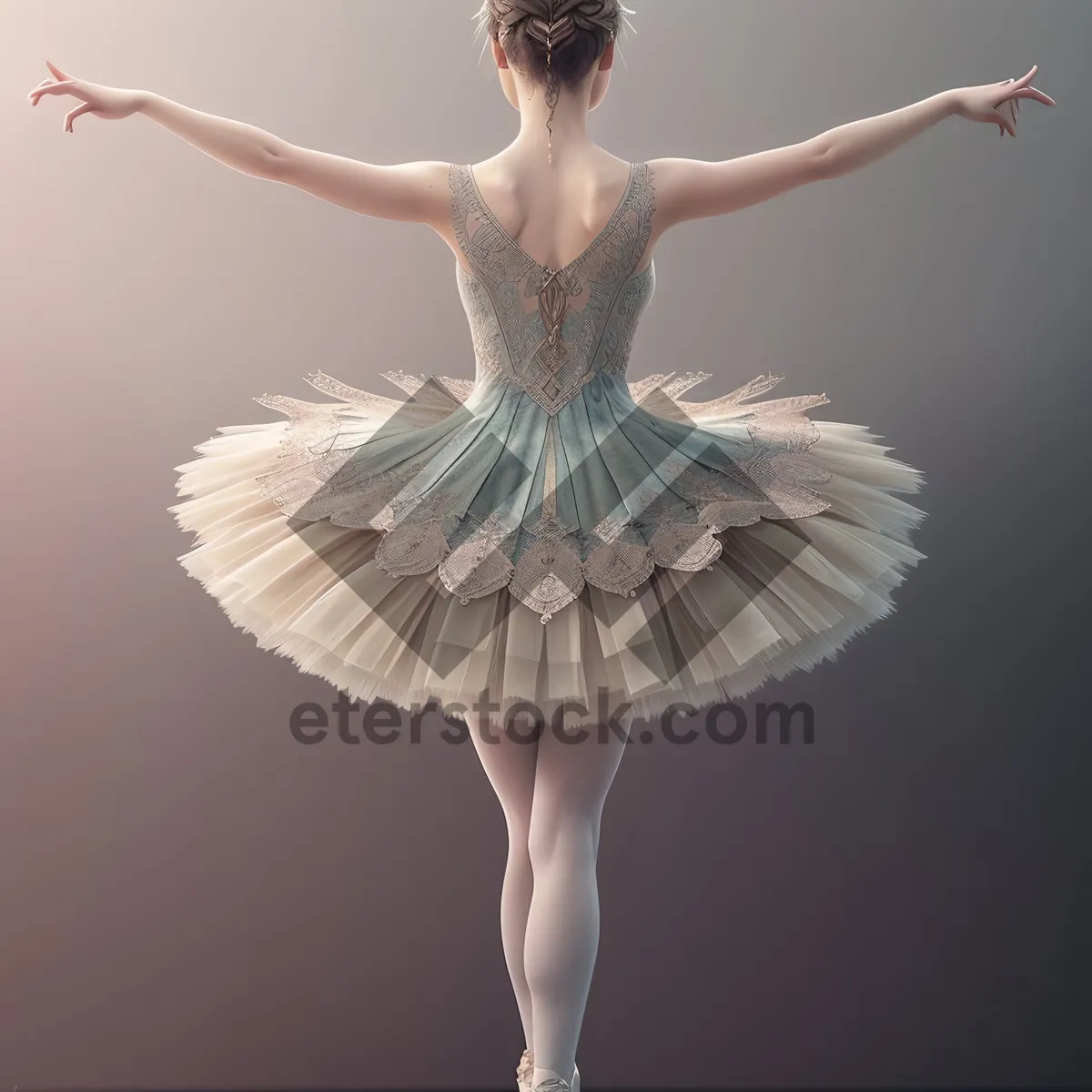 Picture of Graceful Ballerina Poses for Stunning Studio Portrait