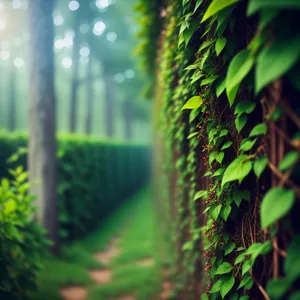 Serene Summer Forest: A Vascular Woody Landscape