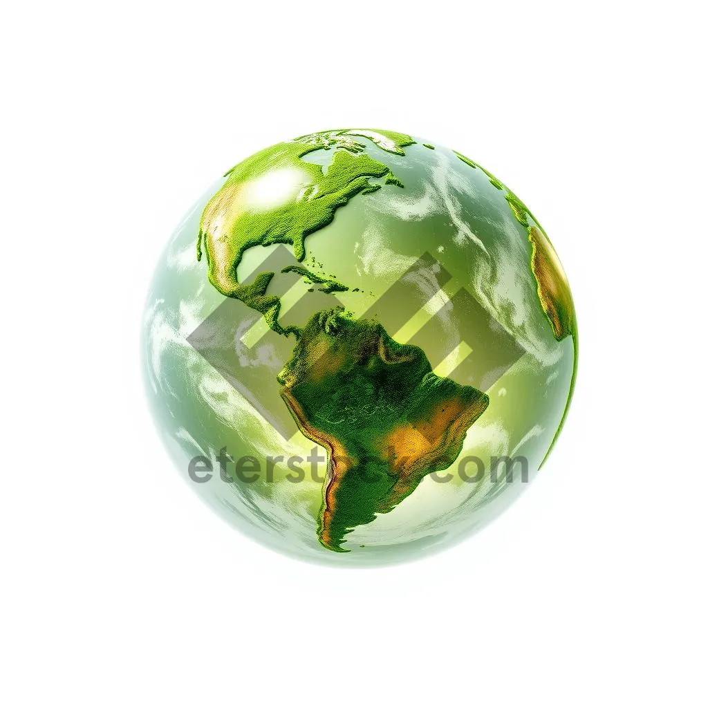 Picture of 3D Global Earth Map on Glass Sphere Icon