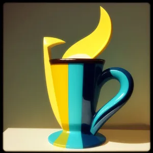 Refreshingly Hot Morning Coffee in Ceramic Mug
