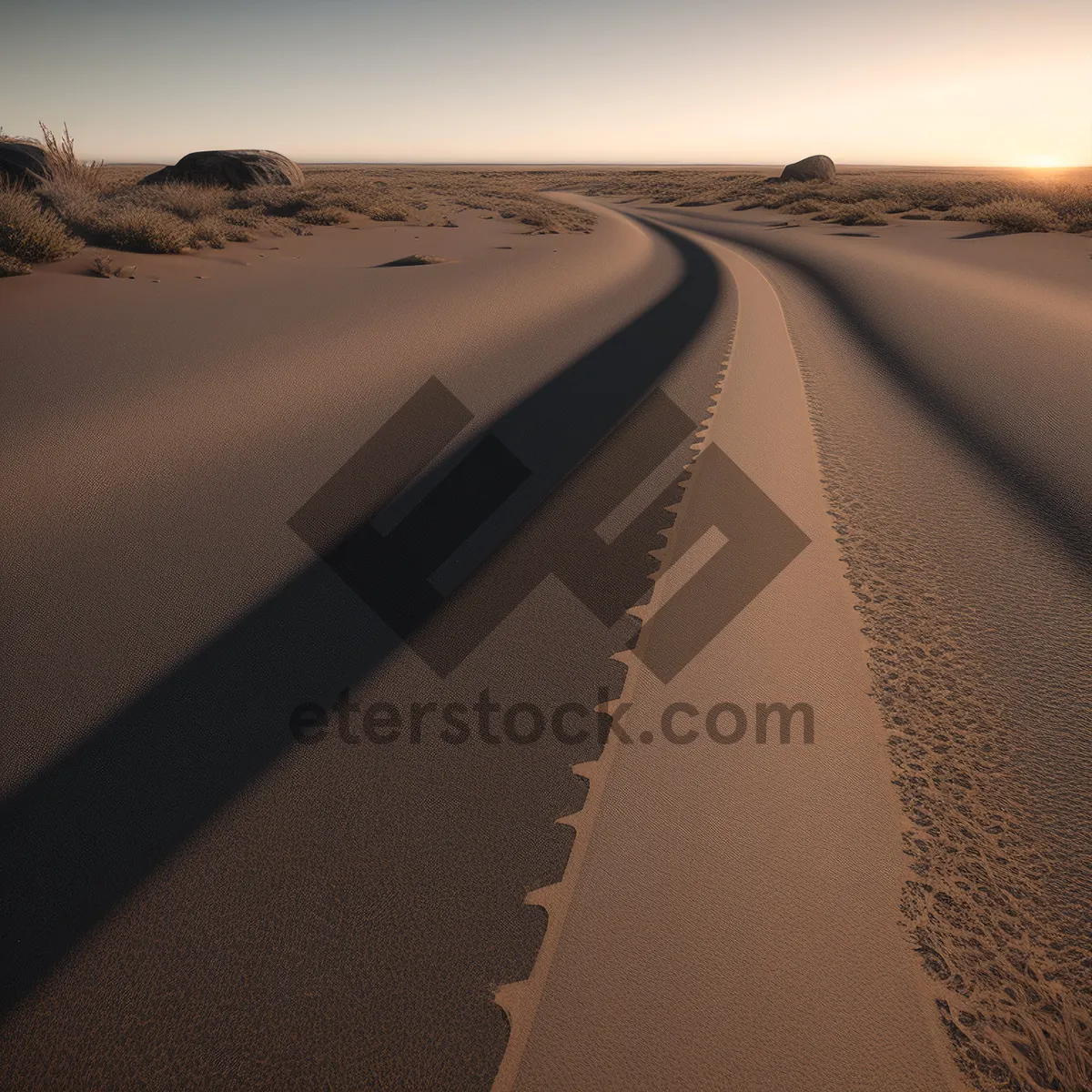 Picture of Scenic Desert Highway Stretching into the Horizon.