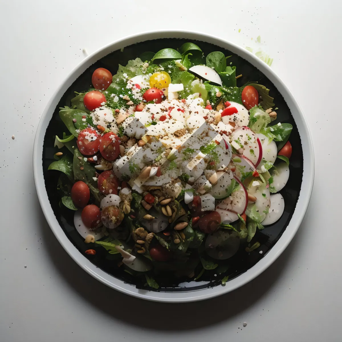 Picture of Healthy Vegetable Salad with Black-eyed Peas and Chickpeas