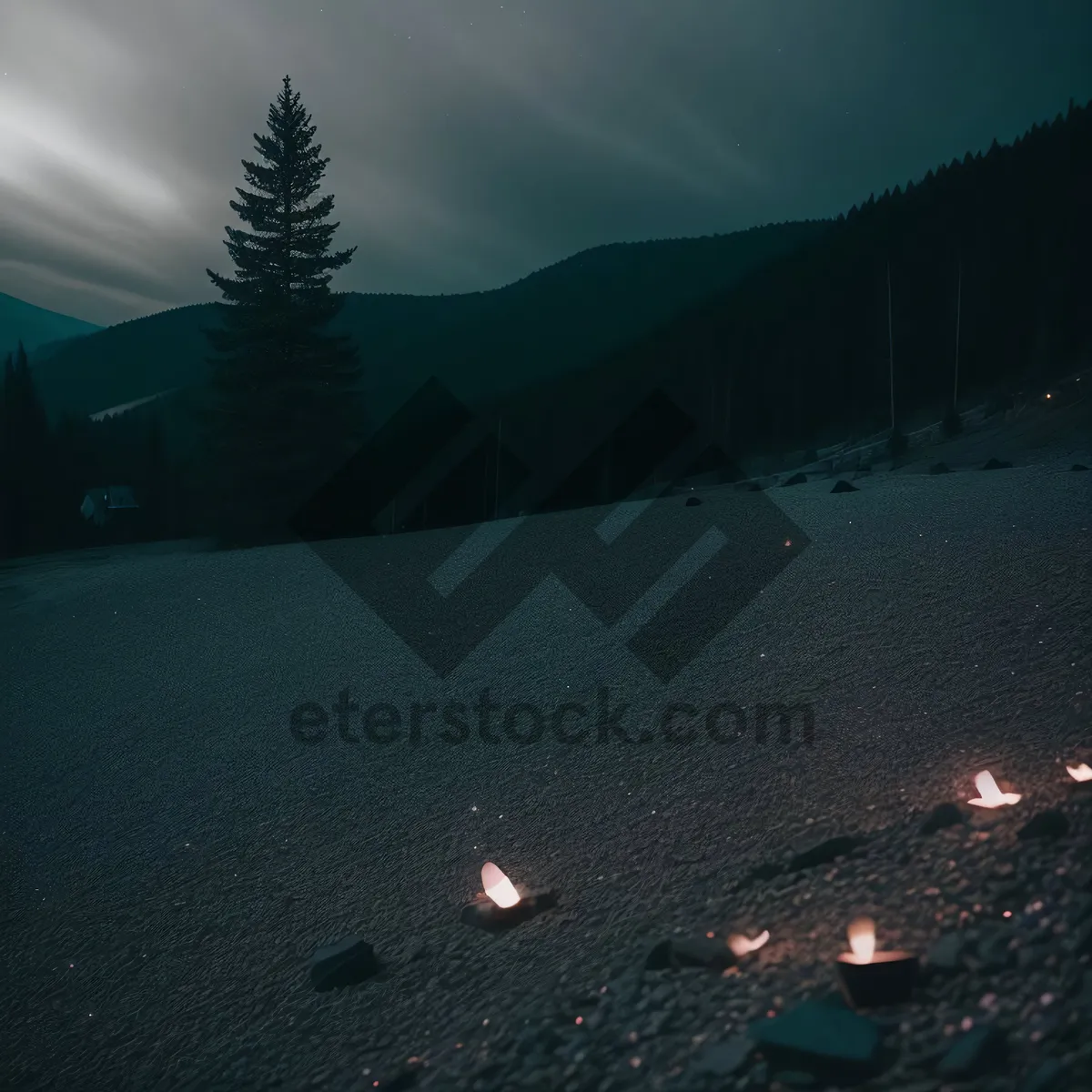 Picture of Snowy Mountain Sunset Scenery